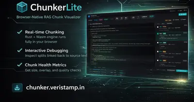Abstract geometric visualization of document chunks splitting into structured blocks